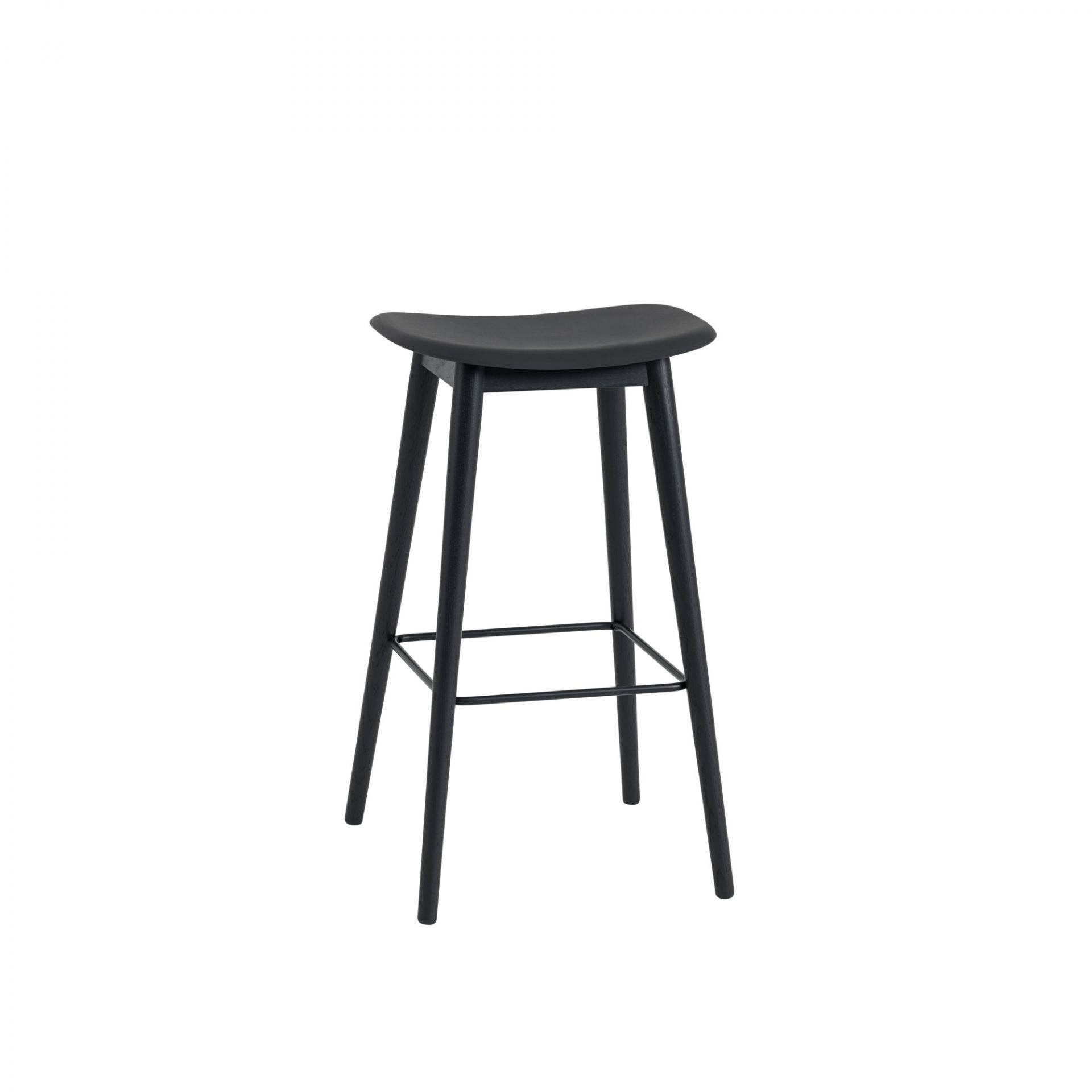 Fiber Bar Stool Barhocker 75 cm Holz SCHWARZ / SCHWARZ Muuto EINZELSTÜCK